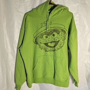 Seaworld/Busch Gardens/Sesame Place Bright Green Oscar The Grouch Hoodie Mens XL